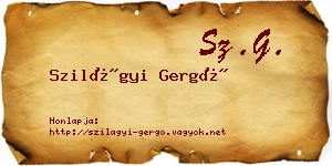 Szilágyi Gergő névjegykártya
